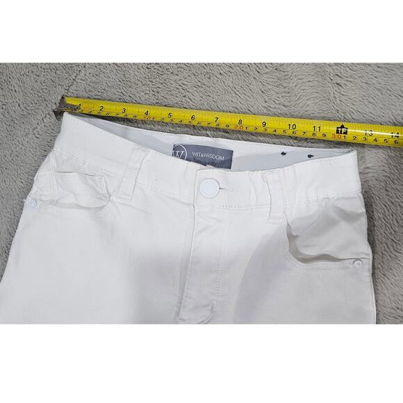 WIT & WISDOM Jeans High Rise Micro Slit Hem Straight Leg Pants, White, Sz 00 NEW - Picture 10 of 14